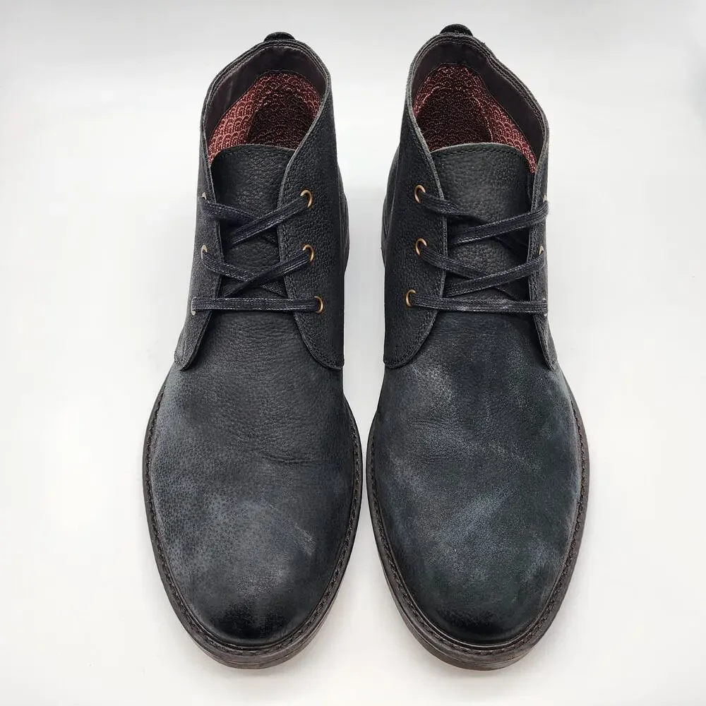 Aston Grey Khanov Chukka‎ Boots Men's 11 Black Leather Lace-up